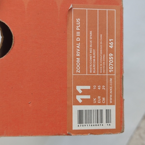 Nike Zoom Rival D III Plus Lace Up Spike Running Sneaker 11 Red White Blue - Picture 16 of 16